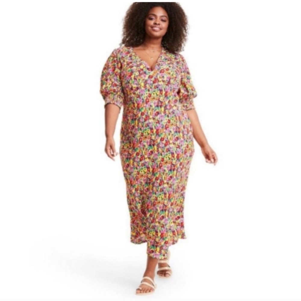 DRESS FLOWER MIDI RIXO SIZE 24W/26 NWOT